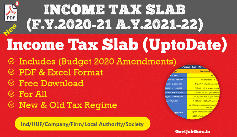 income tax slab fy 2020-21 ay 2021-22