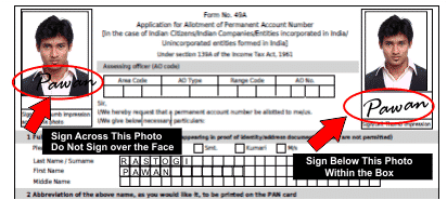 pan correction application form signature demo