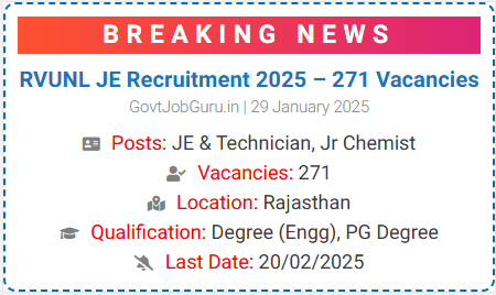 RVUNL JE Recruitment 2025