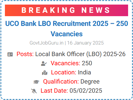 UCO Bank LBO Recruitment 2025