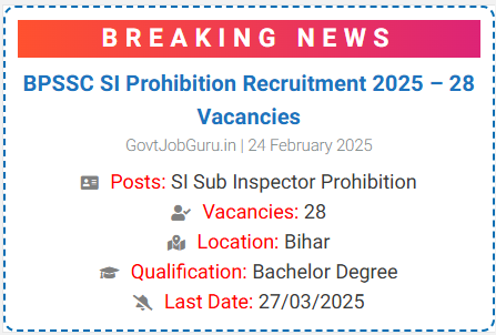 Bihar Police SI Recruitment 2025