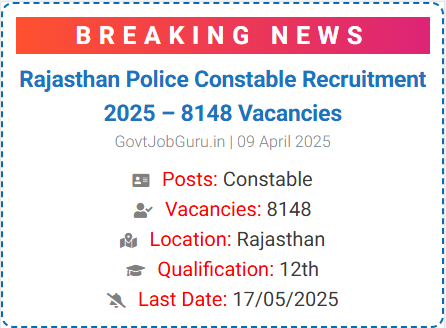 Rajasthan Police Constable Recruitment 2025
