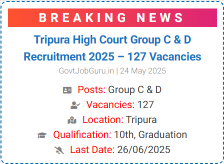 Tripura High Court Group C and D Recruitment 2025