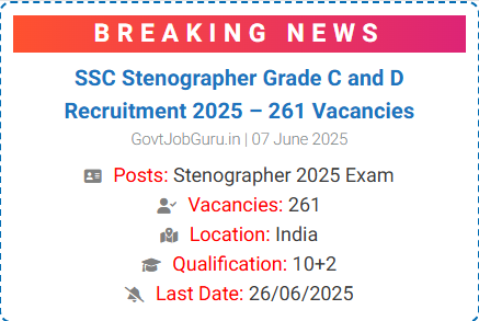 SSC Stenographer Grade c and grade D recruitment 2205 SSC Stenographer Grade c and grade D recruitment 2205