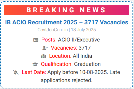 IB ACIO Recruitment 2025