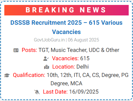DSSSB Recruitment 2025
