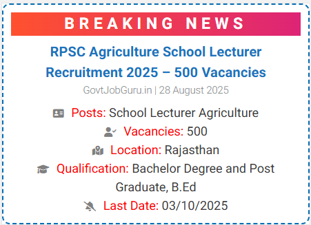 RPSC School Lecturer Recruitment 2025