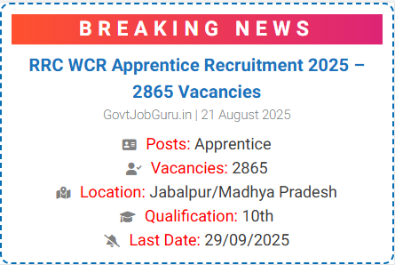RRC WCR Apprentice Recruitment 2025