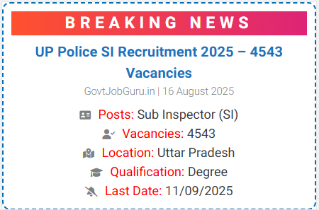 UP Police SI Recruitment 2025