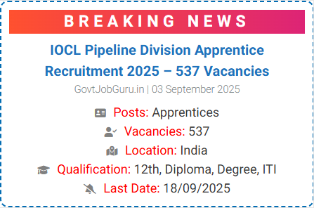 IOCL Apprentice recruitment 2025