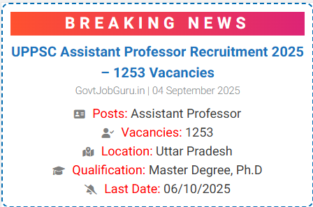 UPPSC assistant professor recruitment 2025