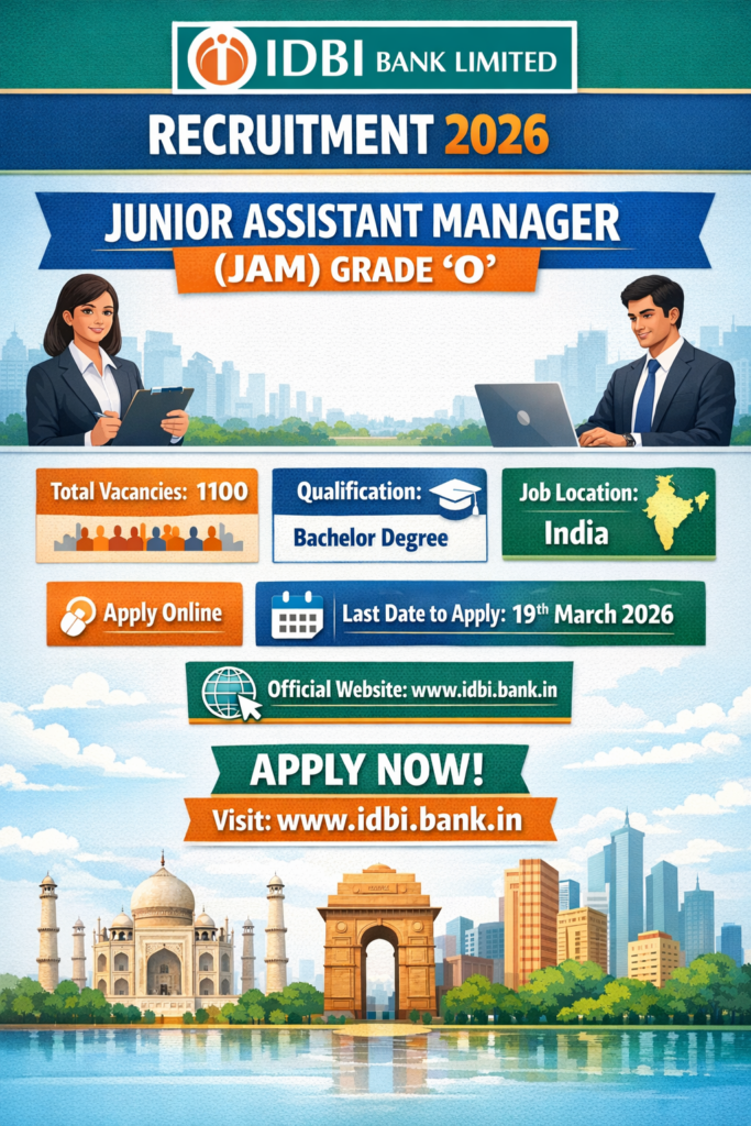 IDBI Bank JAM Recruitment 2026