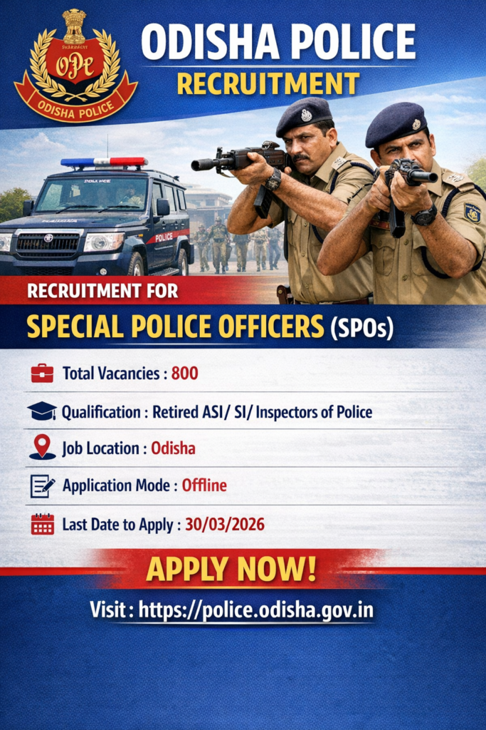 Odisha Police SPO Recruitment 2026