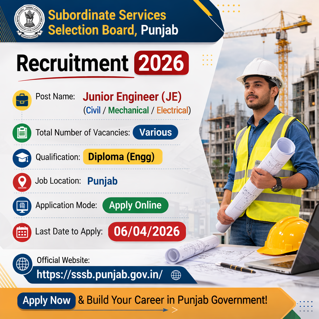 PSSSB JE Recruitment 2026