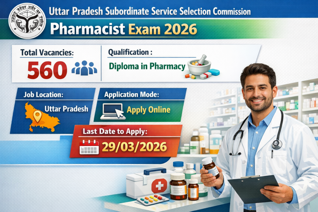 UPSSSC pharmacist Recruitment 2026