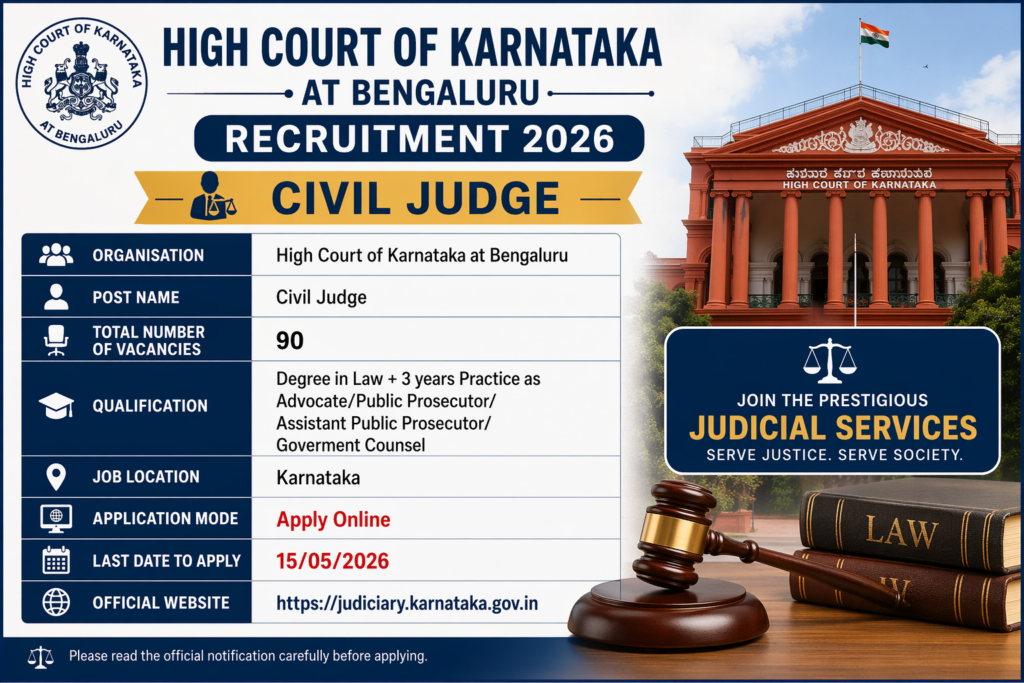 Karnataka High Court Civil Judge Recruitment 2026