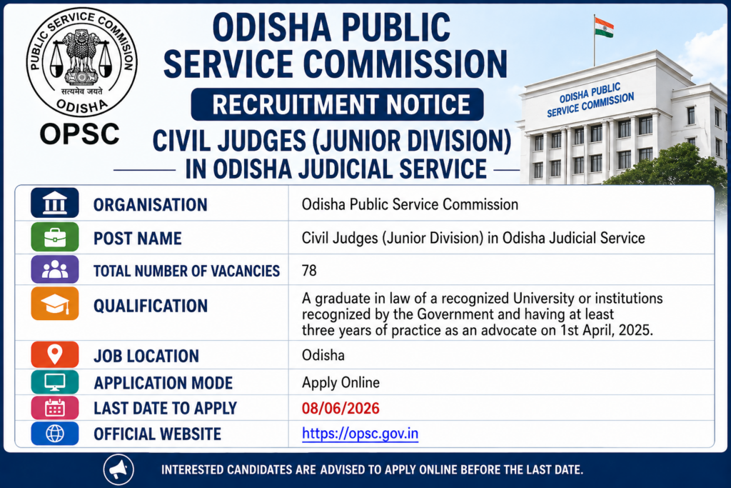 OPSC Civil Judge Recruitment 2026
