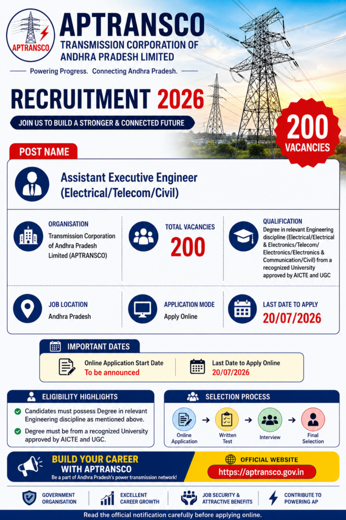 APTRANSCO AEE Recruitment 2026