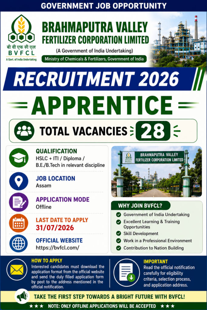 BVFCL Apprentice Recruitment 2026