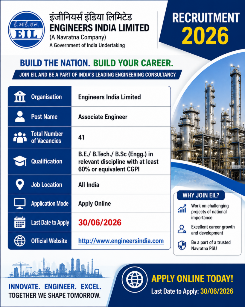 EIL Associate Engineer Recruitment 2026