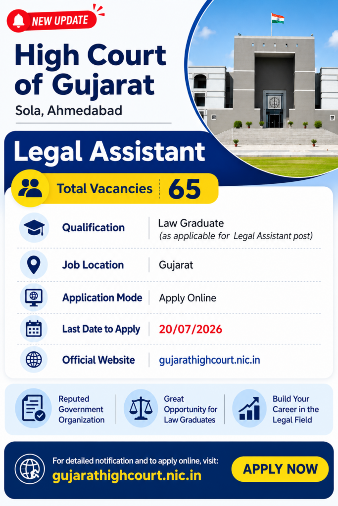 Gujarat High Court Legal Assistant Recruitment 2026
