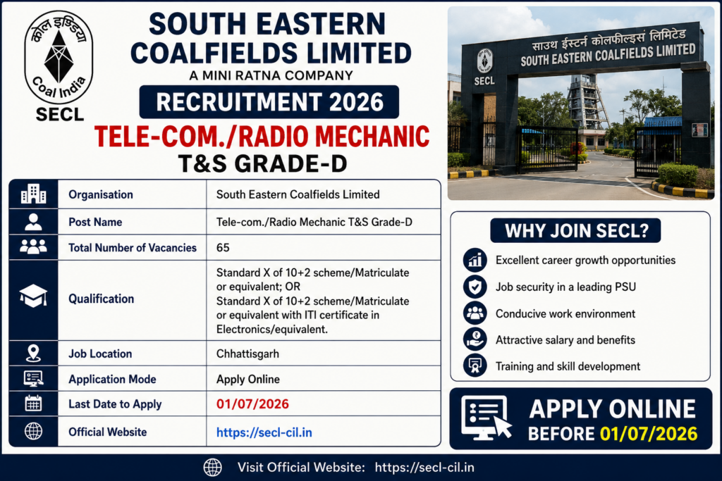SECL Telecom Radio Mechanic Recruitment 2026