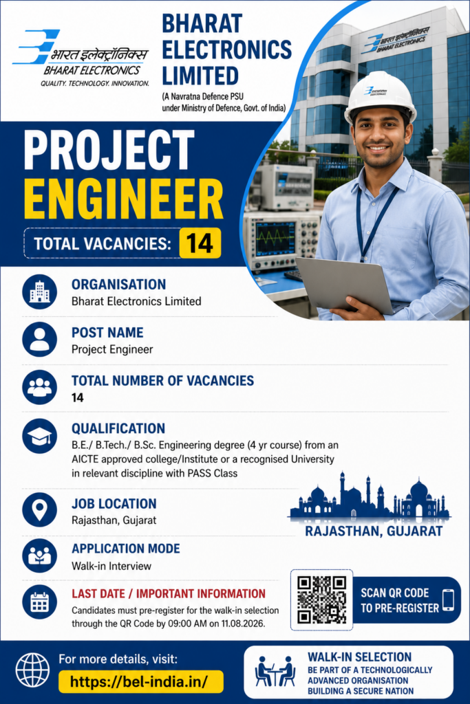 BEL Project Engineer Recruitment 2026