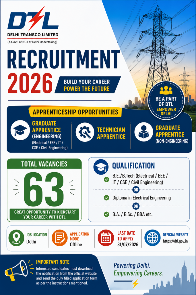 DTL Recruitment 2026