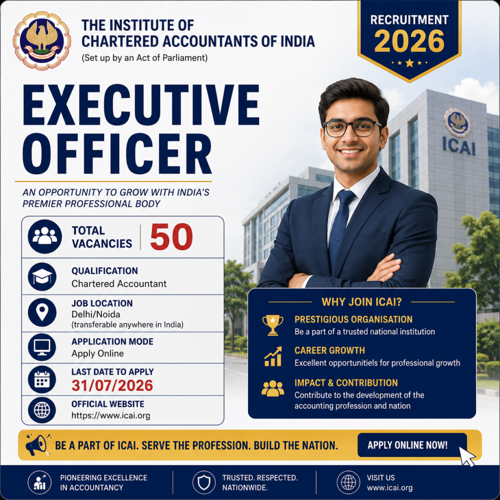ICAI Executive Officer Recruitment 2026