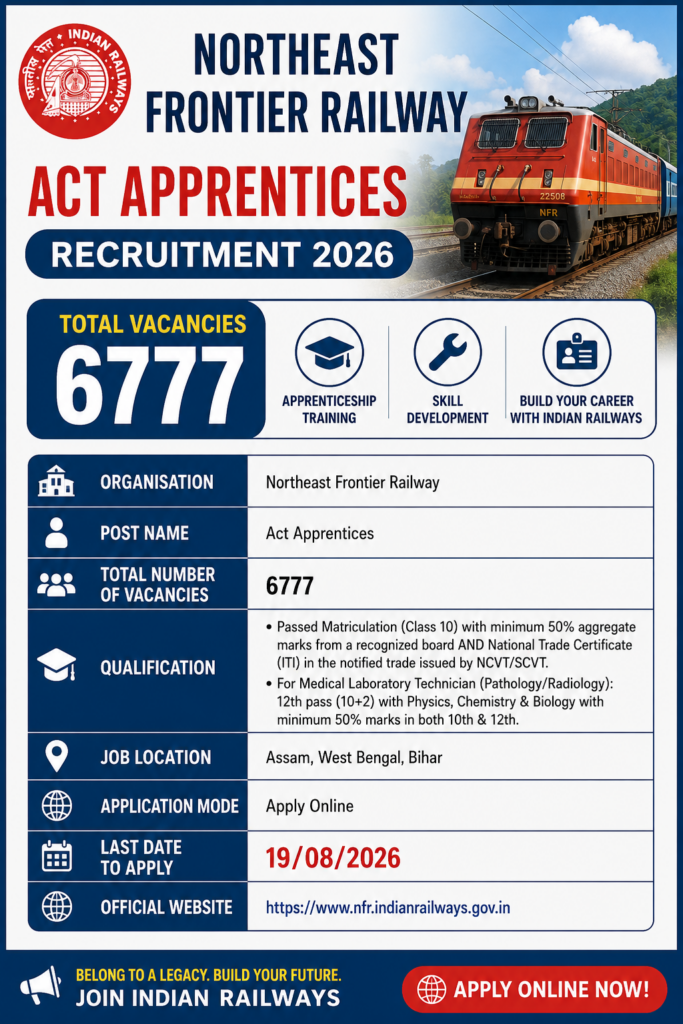 Railway NFR Apprentice Recruitment 2026