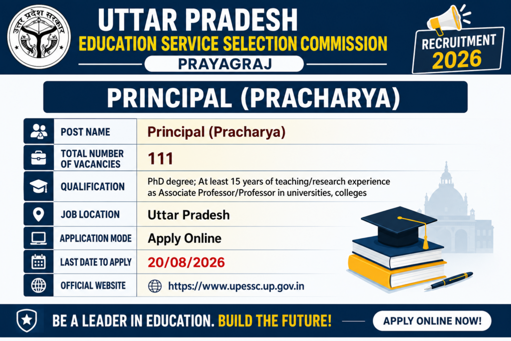 UPESSC UP Principal Recruitment 2026