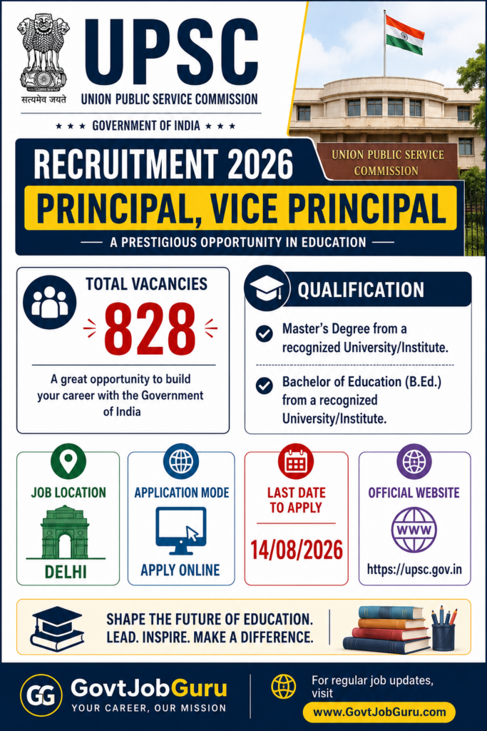 UPSC Principal Vice Principal Recruitment 2026