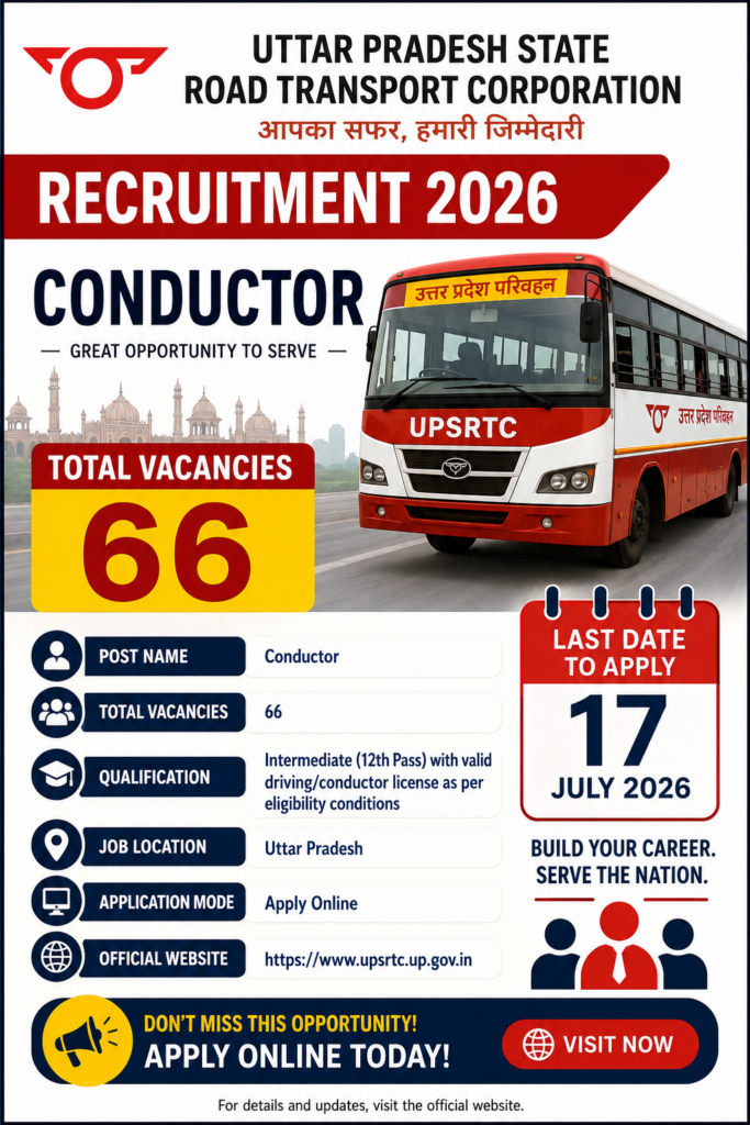 UPSRTC Conductor Recruitment 2026