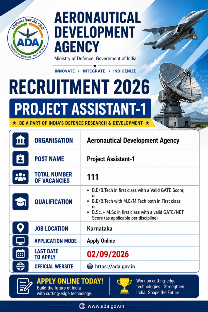 ADA Project Assistant Recruitment 2026