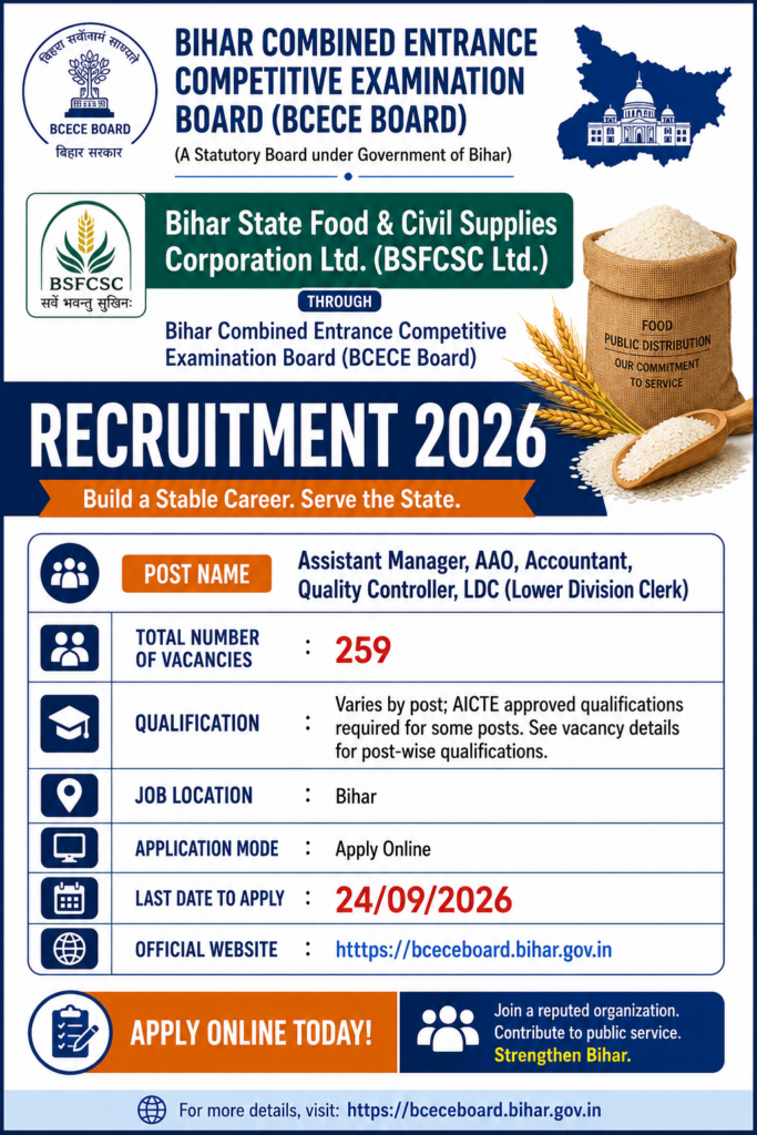 BCECE BSFC Recruitment 2026