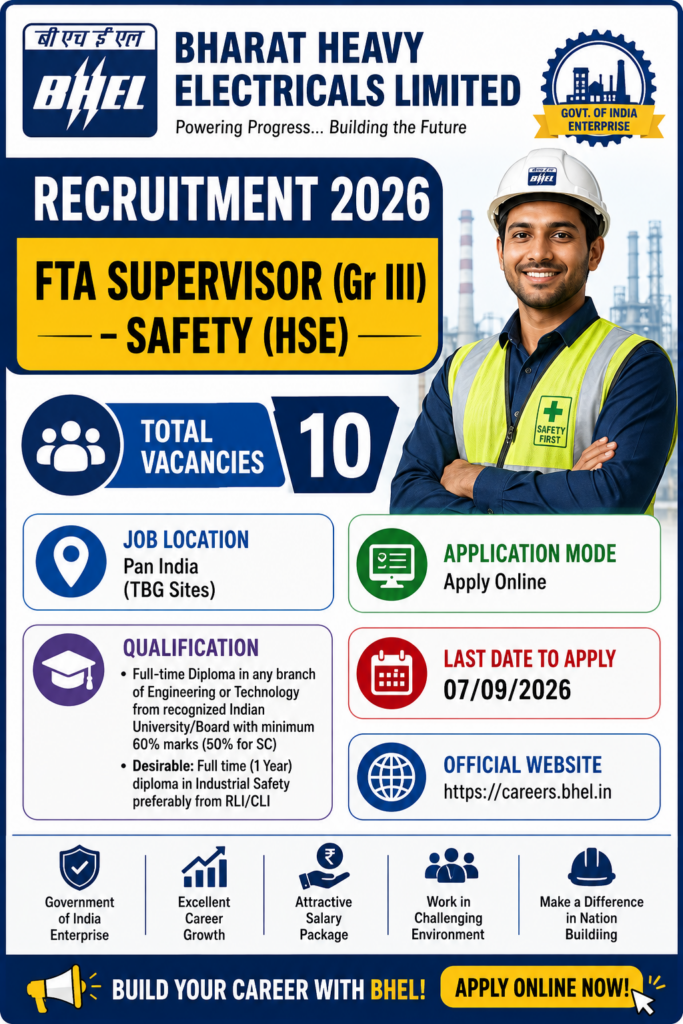 BHEL Supervisor Recruitment 2026