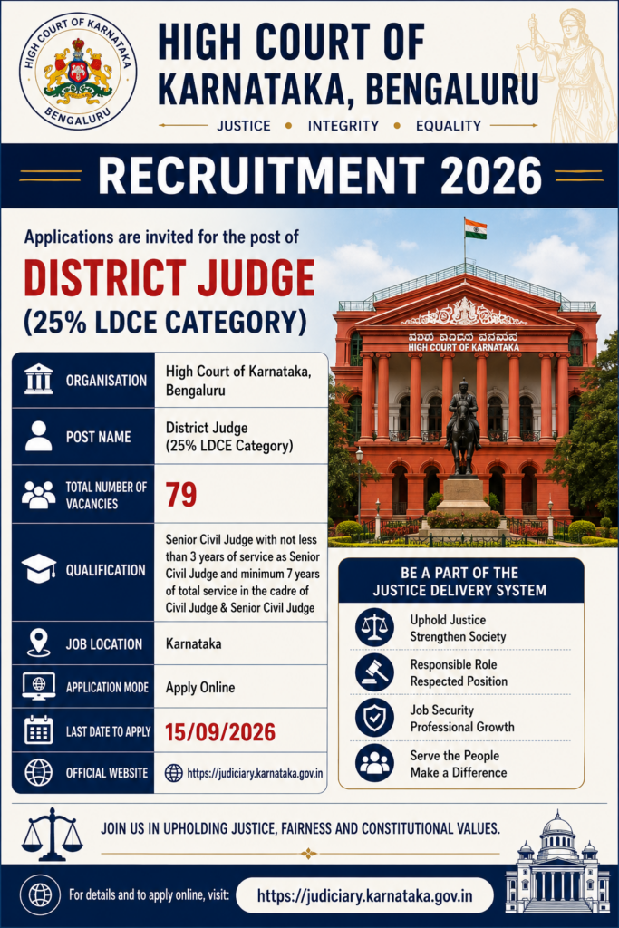 Karnataka High Court District Judge Recruitment 2026