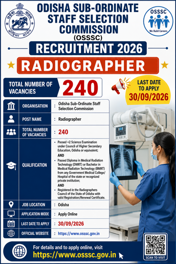 OSSSC Radiographer Recruitment 2026