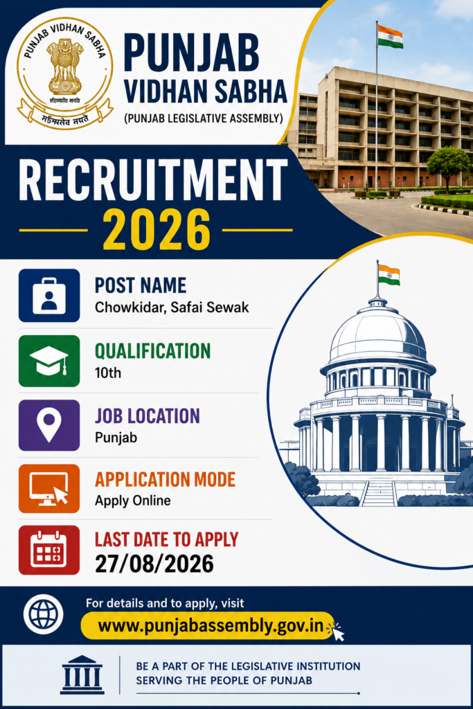 Punjab Vidhan Sabha Group D Recruitment 2026