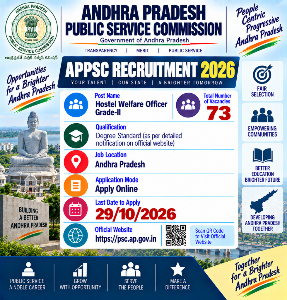 APPSC Hostel Welfare Officer Recruitment 2026