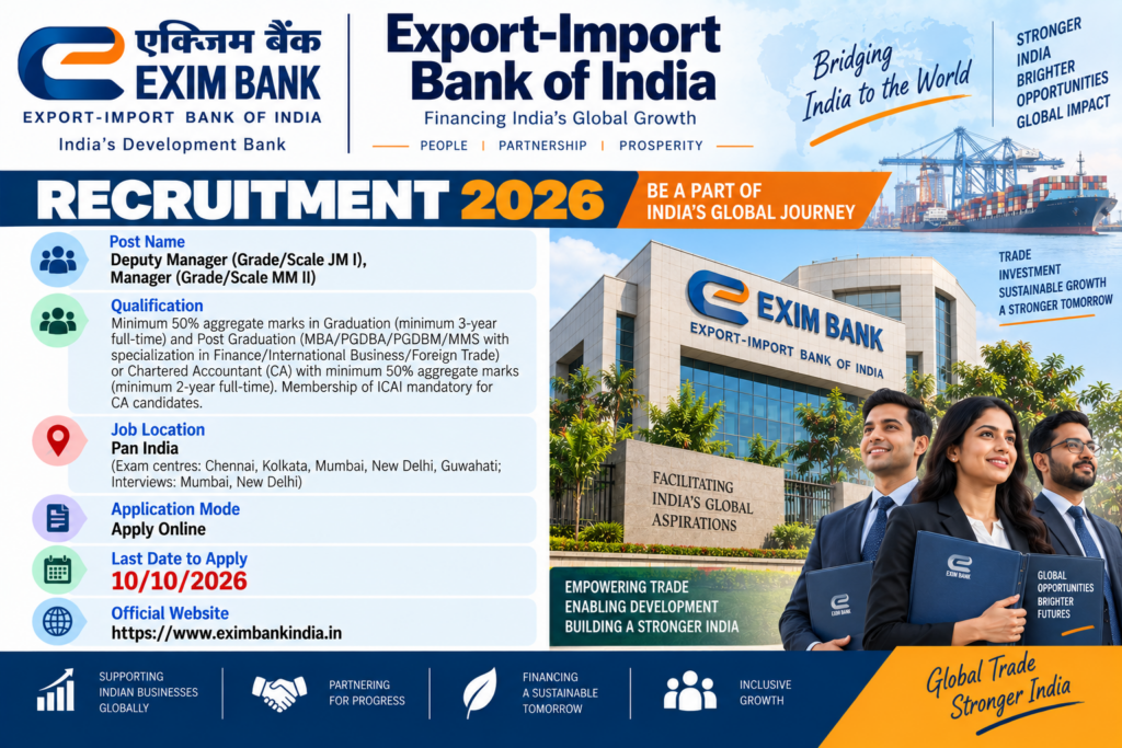 EXIM Bank Recruitment 2026