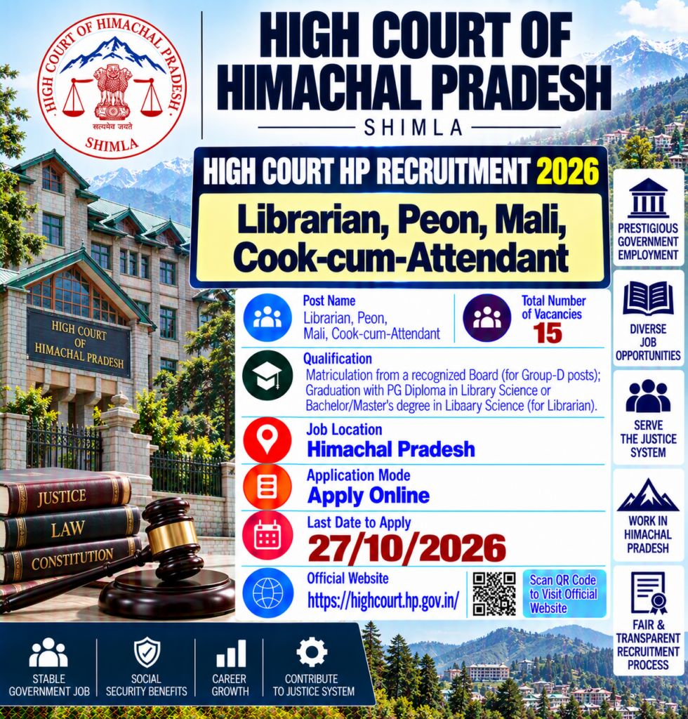 HP High Court Group C D Recruitment 2026