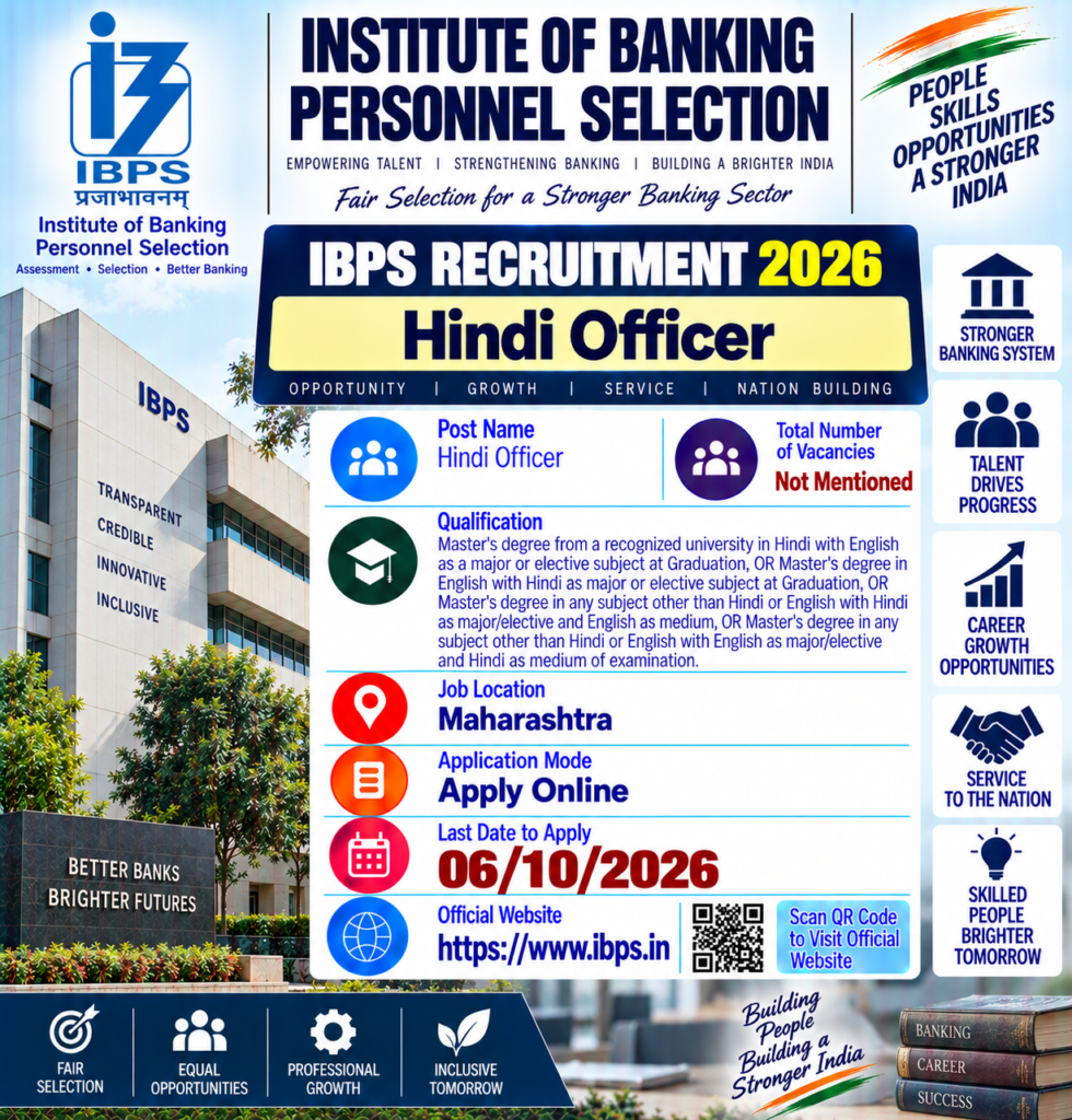 IBPS Hindi Officer Recruitment 2026