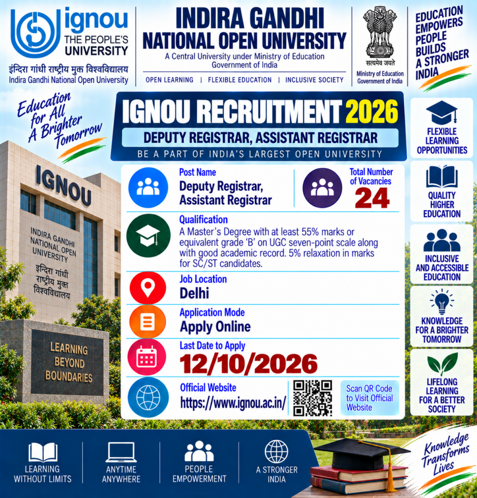 IGNOU Registrar Recruitment 2026