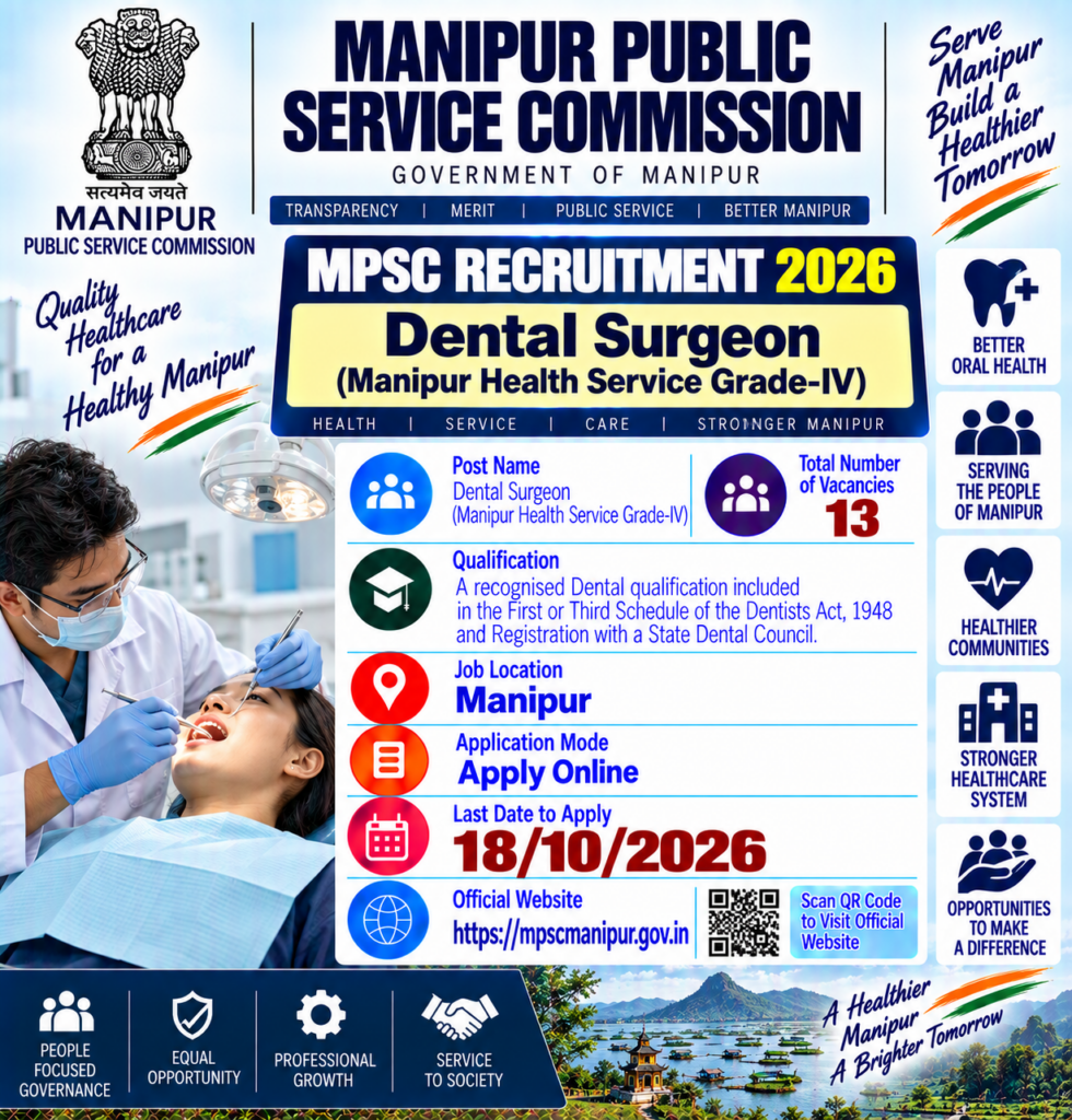 Manipur PSC Dental Surgeon Recruitment 2026