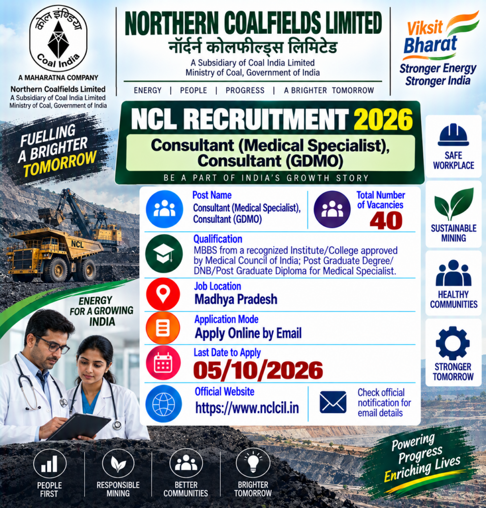NCL Medical Consultant Recruitment 2026