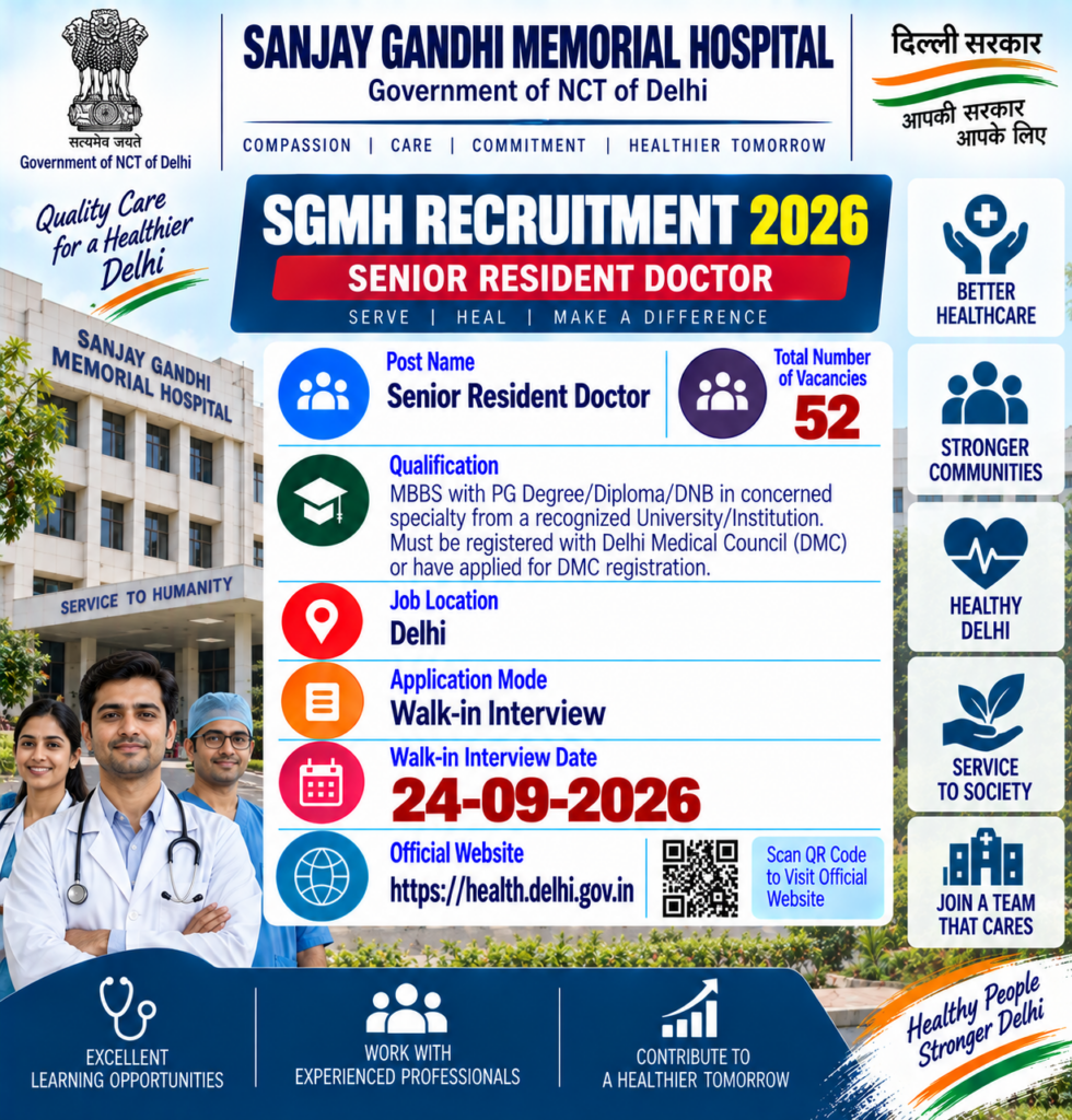SGMH Senior Resident Recruitment 2026