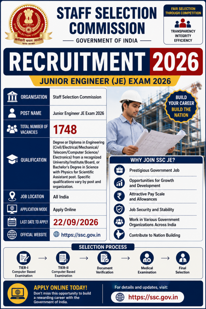 SSC JE Recruitment 2026