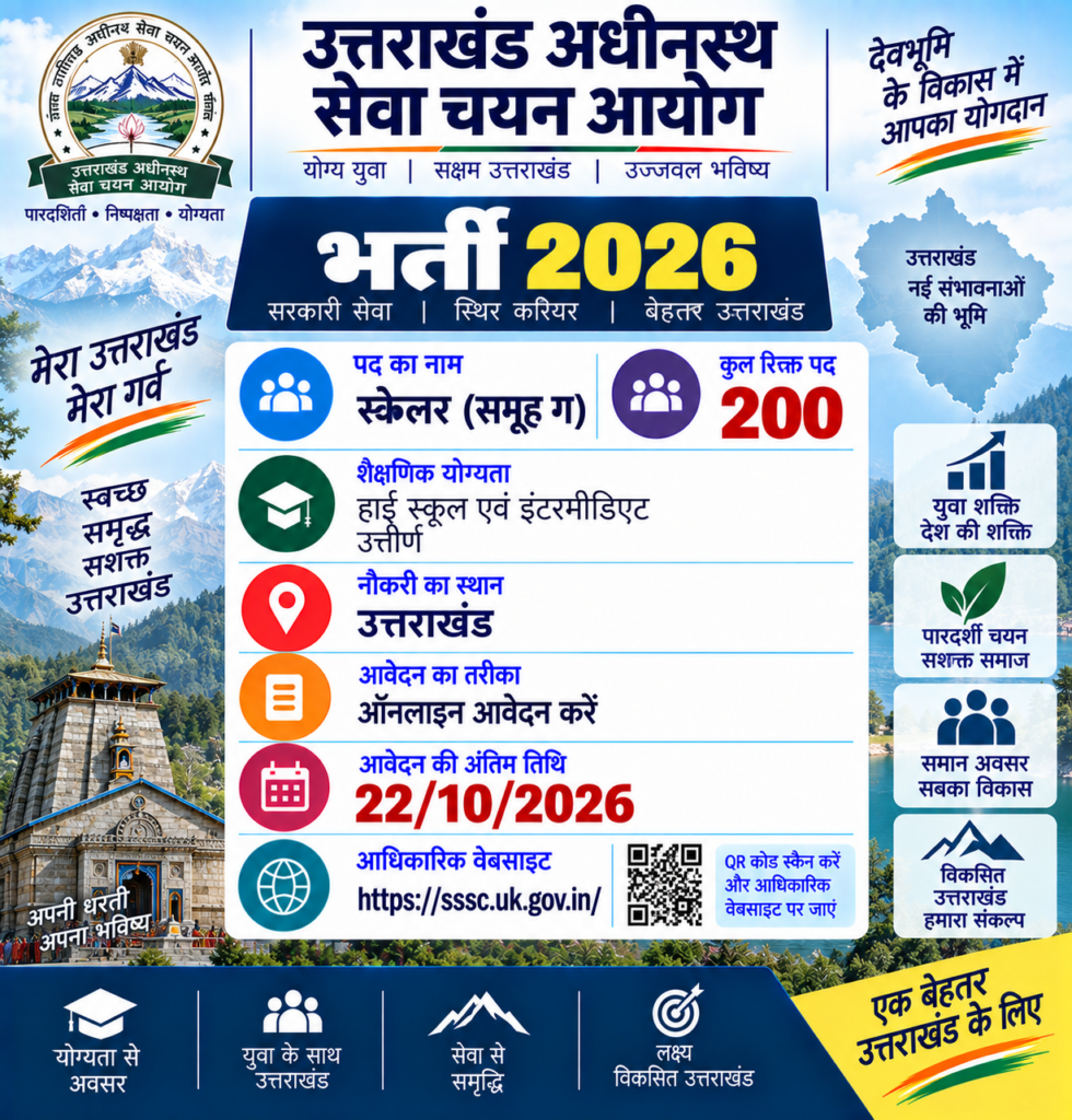 UKSSSC Scaler Recruitment 2026