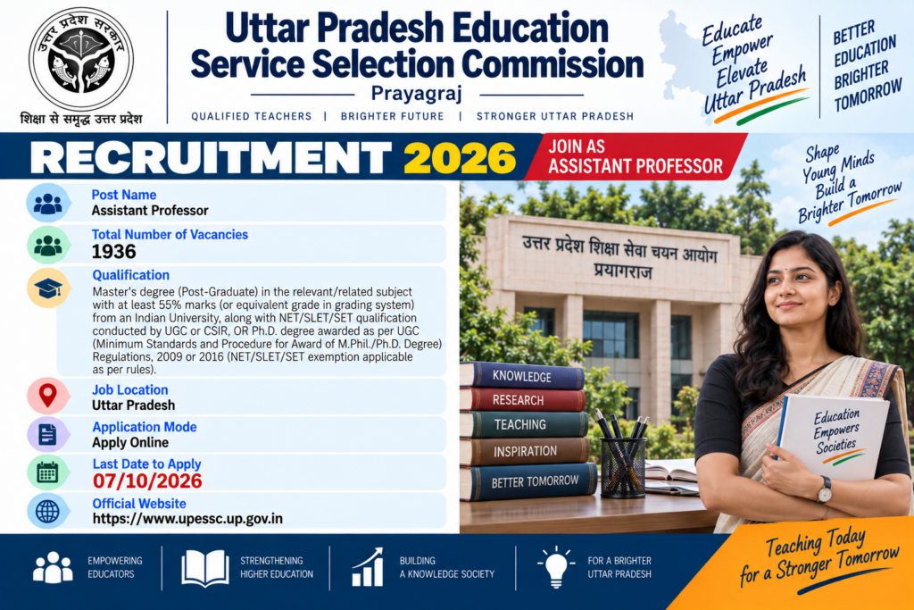 UP Assistant Professor Recruitment 2026
